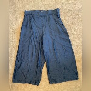 Halston Heritage Navy Cropped Wide-Leg Pants